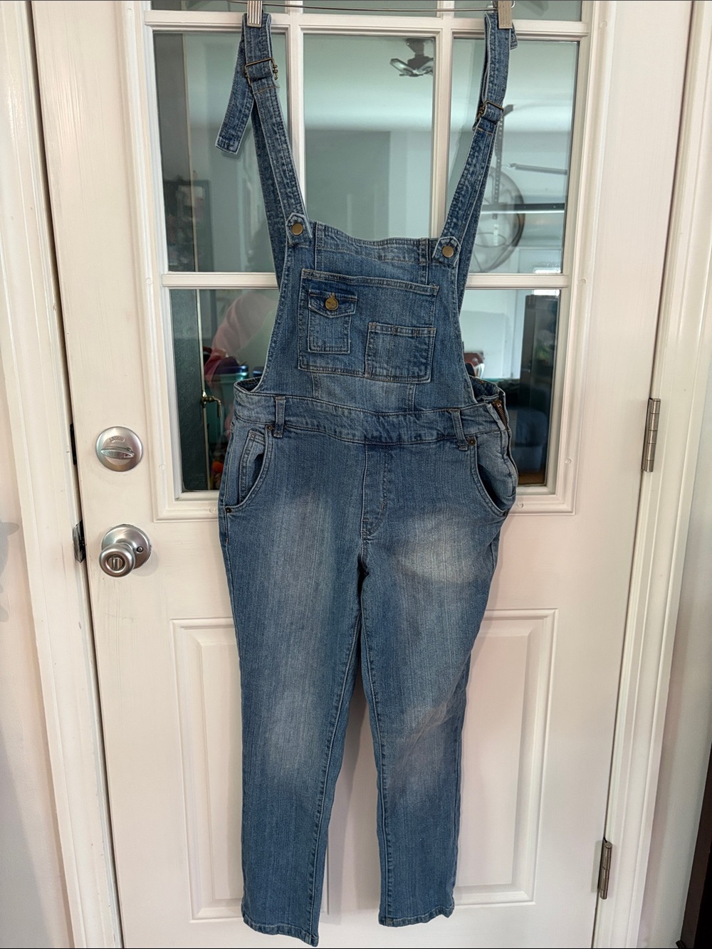 ABS Allen Schwartz Women's Light Blue Denim Overalls